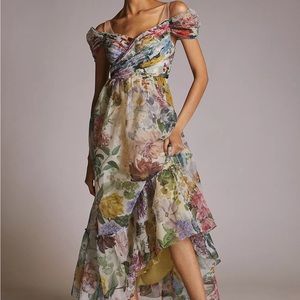 Anthropologie Floral Maxi Dress By Geisha Design Size 4